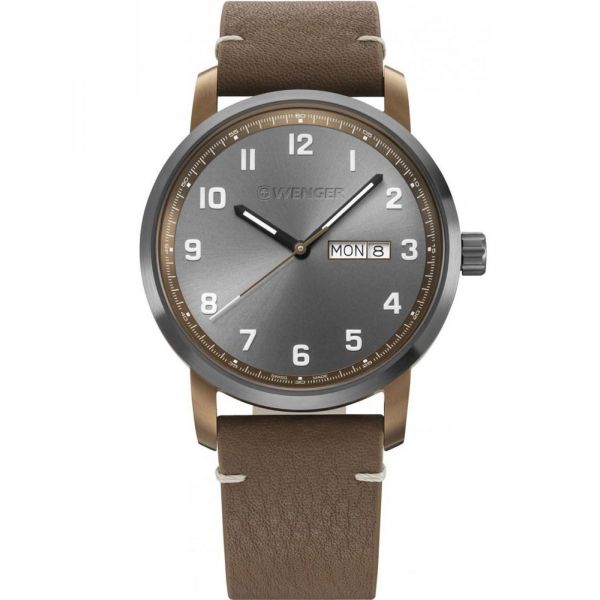 WENGER Attidute Brown Leather Strap 01.1541.123