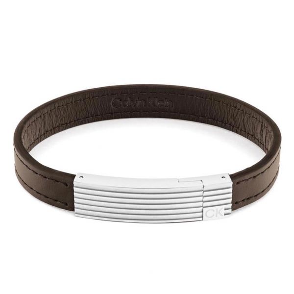 CALVIN KLEIN Mens Bracelet Leather & Steel 35000268