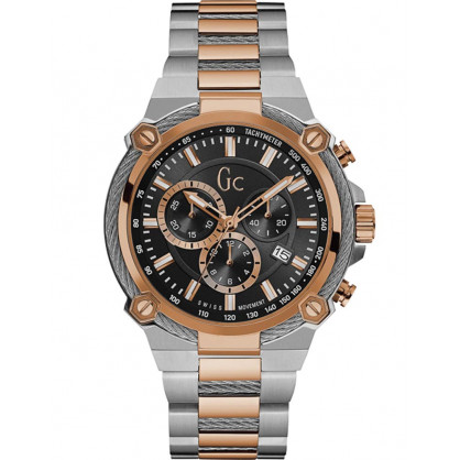 GUESS COLLECTION Cableforce Chrono Two Tone Steel Bracelet Y24002G2MF