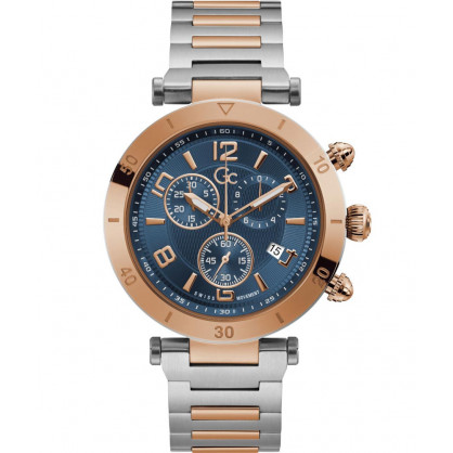 GUESS COLLECTION Primeclass Chrono Two Tone Steel Bracelet Y68004G7MF