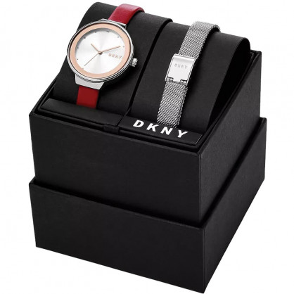 DKNY Astoria GiftBox Red Leather Strap NY2989SET