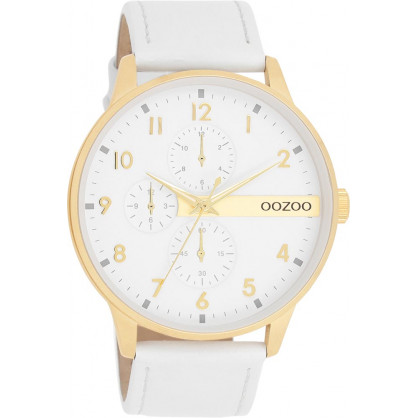 OOZOO TIMEPIECES White Leather Strap C11305