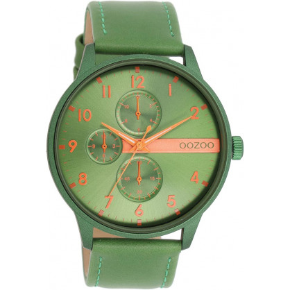 OOZOO TIMEPIECES Green Leather Strap C11308