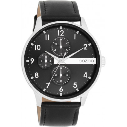 OOZOO TIMEPIECES Black Leather Strap C11309