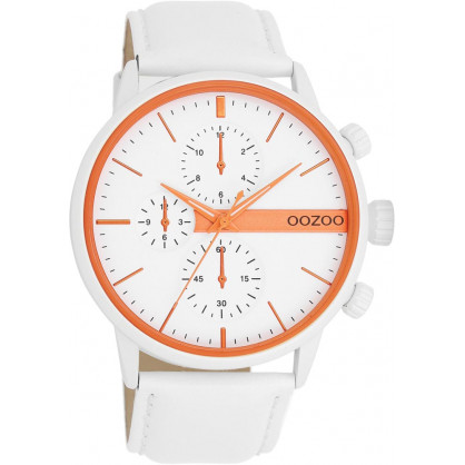 OOZOO TIMEPIECES White Leather Strap C11314